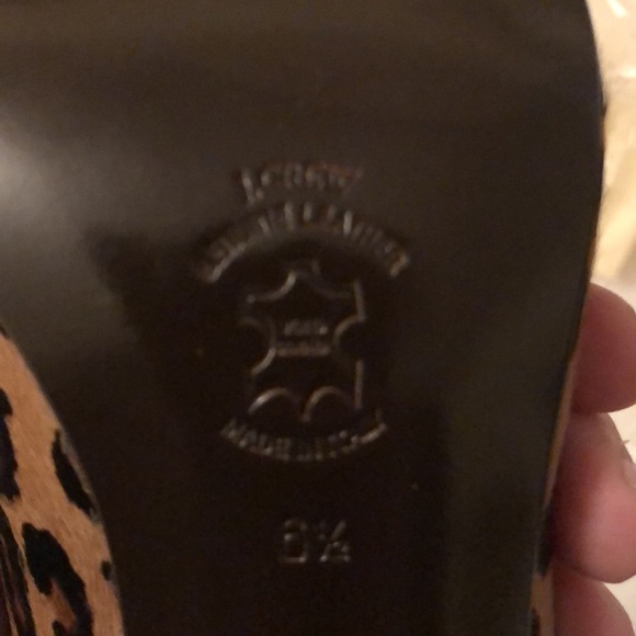 J Crew Isabella 6 1/2 Ocelot Leopard Peep-toe Pony Heels - Picture 14 of 14